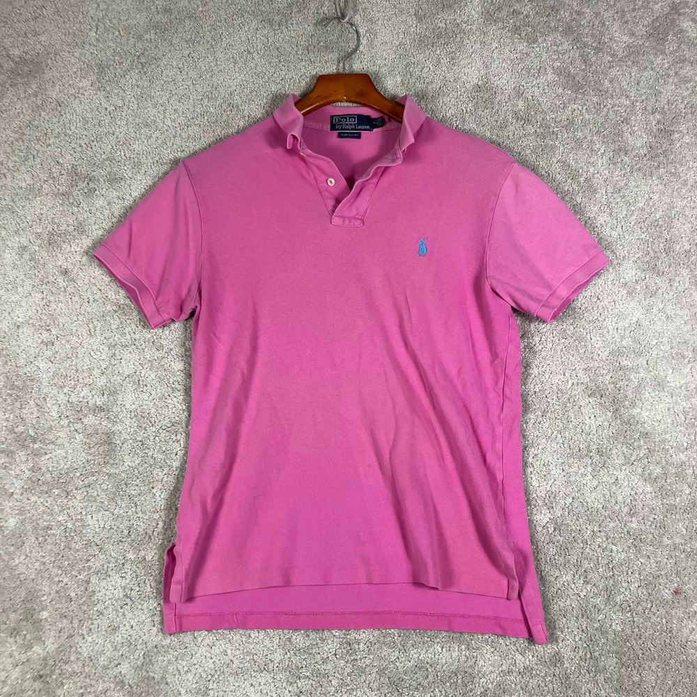 Polo Ralph Lauren Polo Shirt Mens Small Pink Custom Fit Short Sleeve Pony Logo